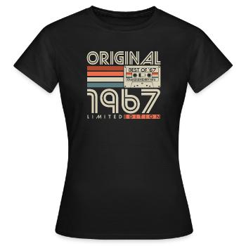 Original 1967 Jahrgang Geburtstag Retro Geschenk - Frauen T-Shirt - Schwarz - Vorne - AI Model Female 172 dark (172cm)