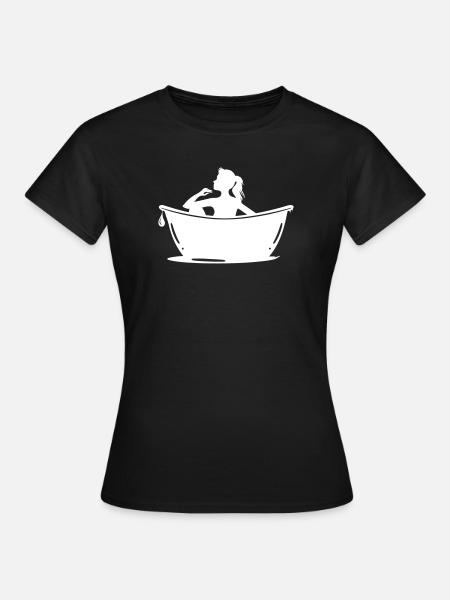 Badewanne Pflege - Frauen T-Shirt - Schwarz