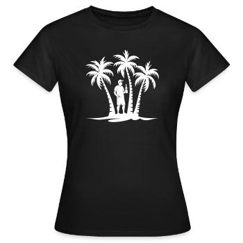 Palmiers pour fête de vacanciers - T-shirt Femme - noir - Devant - AI Model Female 172 dark (172cm)