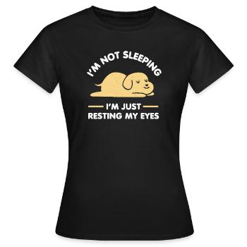 Je repose juste mes yeux - T-shirt Femme - noir - Devant - AI Model Female 172 dark (172cm)