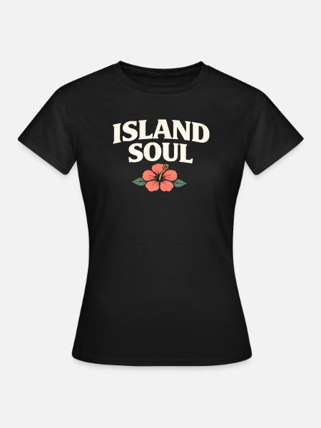 Island Soul Hibiskus - Frauen T-Shirt - Schwarz