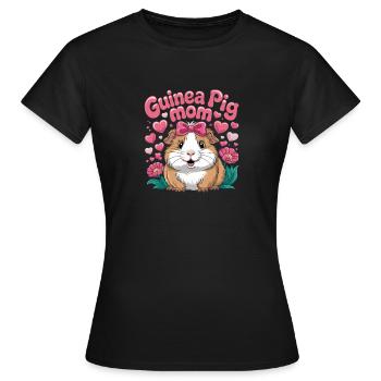 Meerschweinchen Mama Herzhaftes Niedliches Motiv - Frauen T-Shirt - Schwarz - Vorne - AI Model Female 172 dark (172cm)