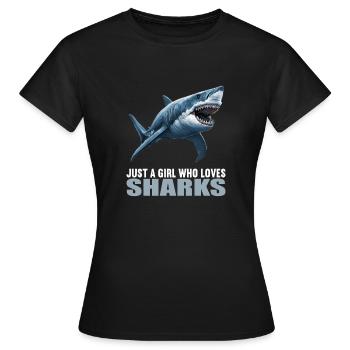 Sharks Shark - Women's T-Shirt - black - Front - AI Model Female 172 dark (172cm)