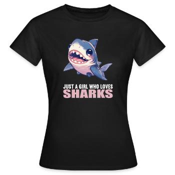 Sharks Shark - Women's T-Shirt - black - Front - AI Model Female 172 dark (172cm)