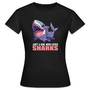 Sharks Shark - Women's T-Shirt - black - Front - AI Model Female 172 dark (172cm)