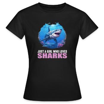 Sharks Shark - Women's T-Shirt - black - Front - AI Model Female 172 dark (172cm)