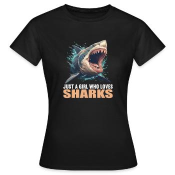 Sharks Shark - Women's T-Shirt - black - Front - AI Model Female 172 dark (172cm)