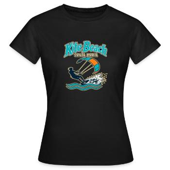 Kitesurfen: Santa Maria Kite Beach, Sal, Kap Verde, - Frauen T-Shirt - Schwarz - Vorne - AI Model Female 172 dark (172cm)
