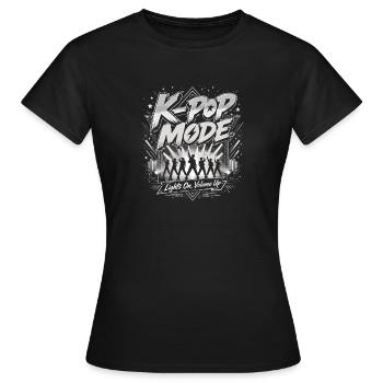 K-Pop Mode Konzert Motiv - Frauen T-Shirt - Schwarz - Vorne - AI Model Female 172 dark (172cm)