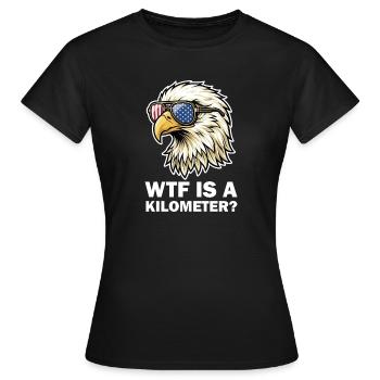 American Eagle Flag Schutzbrille - Frauen T-Shirt - Schwarz - Vorne - AI Model Female 172 dark (172cm)