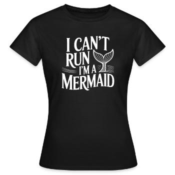 Je ne peux pas fuir, je suis une sirène - T-shirt Femme - noir - Devant - AI Model Female 172 dark (172cm)