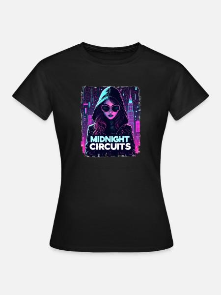 Midnight Circuits Cyberpunk Girl - Frauen T-Shirt - Schwarz