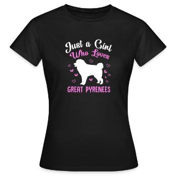Chien des Pyrénées - T-shirt Femme - noir - Devant - AI Model Female 172 dark (172cm)