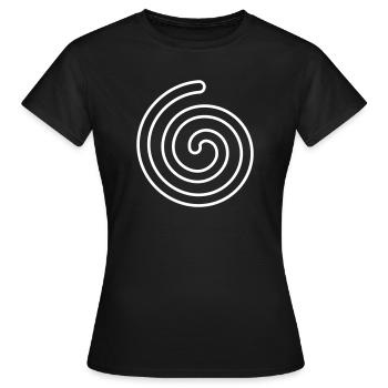 Spirale – Symbol für Leichtigkeit & Entwicklung - Frauen T-Shirt - Schwarz - Vorne - AI Model Female 172 dark (172cm)