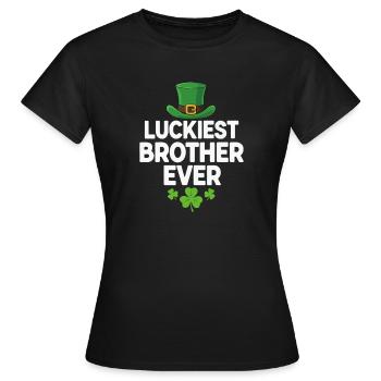 Luckiest Brother Ever Leprechaun - Frauen T-Shirt - Schwarz - Vorne - AI Model Female 172 dark (172cm)
