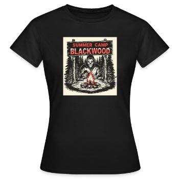 Camp Blackwood – Summer Camp Slasher - Frauen T-Shirt - Schwarz - Vorne - AI Model Female 172 dark (172cm)