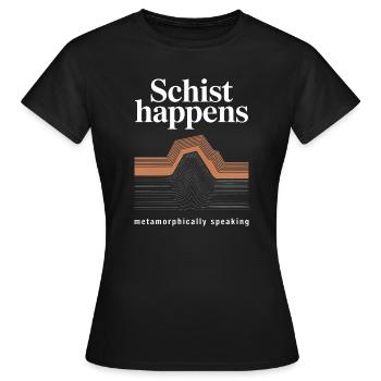 Schiefer passiert: Geologische Schichtkunst - Frauen T-Shirt - Schwarz - Vorne - AI Model Female 172 dark (172cm)