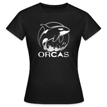 Orques, épaulards, mammifères marins, faune marine - T-shirt Femme - noir - Devant - AI Model Female 172 dark (172cm)