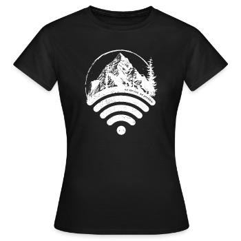 Alpine Peak WiFi-Emblem - Frauen T-Shirt - Schwarz - Vorne - AI Model Female 172 dark (172cm)