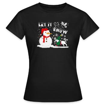 Schneemann lass es schneien - Frauen T-Shirt - Schwarz - Vorne - AI Model Female 172 dark (172cm)