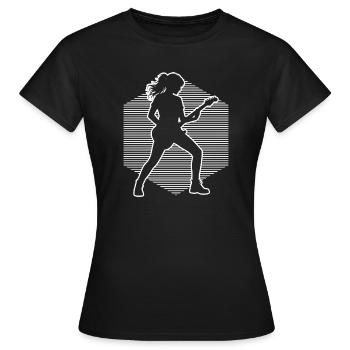 Geschenkidee für die Gitarrenspielerin mit Gitarre - Frauen T-Shirt - Schwarz - Vorne - AI Model Female 172 dark (172cm)
