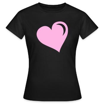 Pastel Pink Heart – Minimalist Style - Women's T-Shirt - black - Front - AI Model Female 172 dark (172cm)
