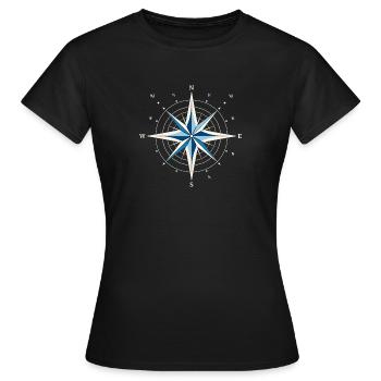 Nordstern Kompass Blau - Frauen T-Shirt - Schwarz - Vorne - AI Model Female 172 dark (172cm)