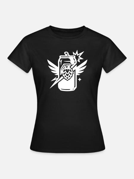 Bierdose Hopfen Dose Bier - Frauen T-Shirt - Schwarz