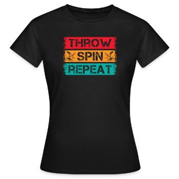 Gifts For Pottery Makers Throw Spin Repeat Pottery - Women's T-Shirt - black - Front - AI Model Female 172 dark (172cm)
