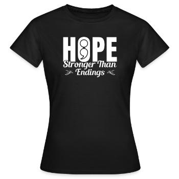 Point-virgule Espoir Plus fort Point-virgule - T-shirt Femme - noir - Devant - AI Model Female 172 dark (172cm)