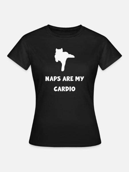 Nickerchen sind meine Herzkatze - Frauen T-Shirt - Schwarz