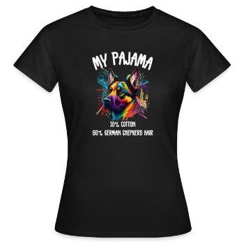 Drôle de chien de pyjama berger allemand - T-shirt Femme - noir - Devant - AI Model Female 172 dark (172cm)
