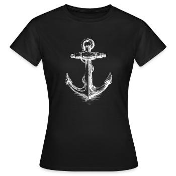 Anker-Emblem Not nautische Glyphe - Frauen T-Shirt - Schwarz - Vorne - AI Model Female 172 dark (172cm)