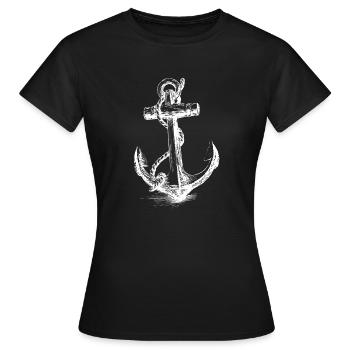 Corde d’ancre Vintage Nautical - T-shirt Femme - noir - Devant - AI Model Female 172 dark (172cm)