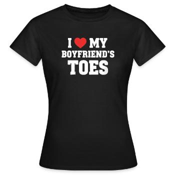 Ich liebe die Zehen meines Freundes - Frauen T-Shirt - Schwarz - Vorne - AI Model Female 172 dark (172cm)