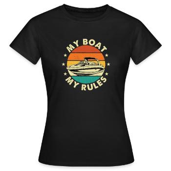 Mon bateau, mes règles, capitaine, vie au lac - T-shirt Femme - noir - Devant - AI Model Female 172 dark (172cm)
