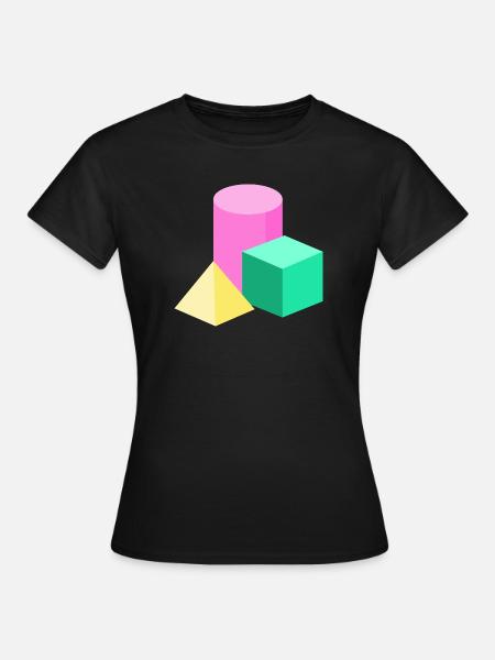 Pastellgeometrie Farbblöcke - Frauen T-Shirt - Schwarz