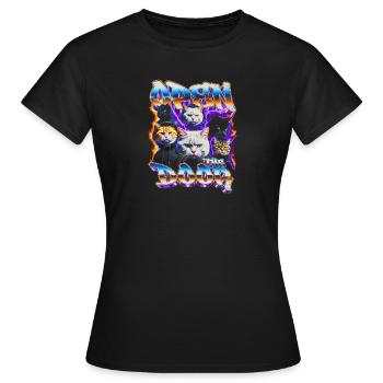 Ouvre la porte — Neon Cat Crew - T-shirt Femme - noir - Devant - AI Model Female 172 dark (172cm)