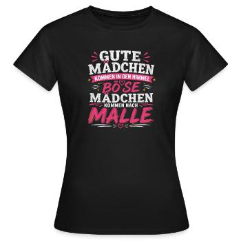 Mallorca Party Spruch Malle Damen Outfit Humor - Frauen T-Shirt - Schwarz - Vorne - AI Model Female 172 dark (172cm)