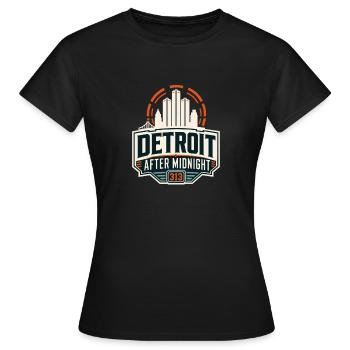 Detroit Nachmitternacht Badge - Frauen T-Shirt - Schwarz - Vorne - AI Model Female 172 dark (172cm)