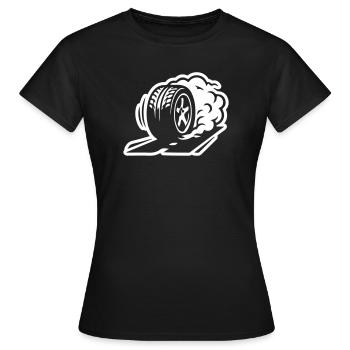 Icône de dérapage de pneus de voiture - T-shirt Femme - noir - Devant - AI Model Female 172 dark (172cm)
