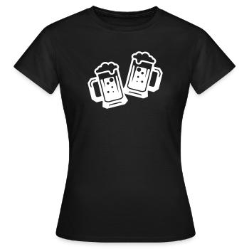 Icône de la bière qui encourage - T-shirt Femme - noir - Devant - AI Model Female 172 dark (172cm)