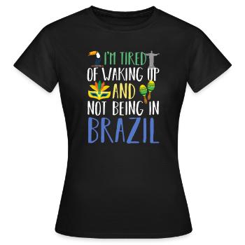 Brasilien - Frauen T-Shirt - Schwarz - Vorne - AI Model Female 172 dark (172cm)