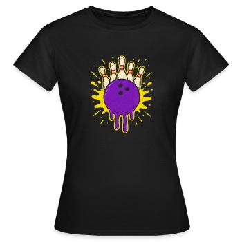Coole tropfende Bowlingkugel - Frauen T-Shirt - Schwarz - Vorne - AI Model Female 172 dark (172cm)
