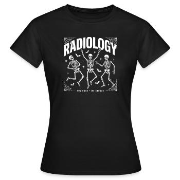 Röntgen Skelett Tanz Illustration - Frauen T-Shirt - Schwarz - Vorne - AI Model Female 172 dark (172cm)