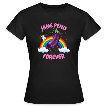 Same Penis Forever Bride - Frauen T-Shirt - Schwarz - Vorne - AI Model Female 172 dark (172cm)