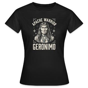 Apache Krieger Geronimo - Frauen T-Shirt - Schwarz - Vorne - AI Model Female 172 dark (172cm)
