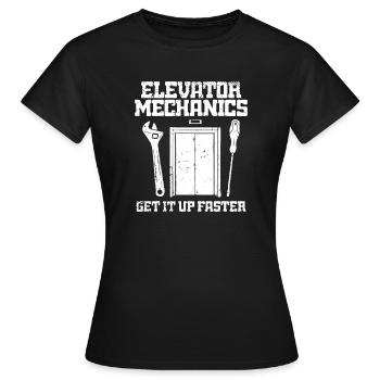 elevator mechanics get it up faster - Women's T-Shirt - black - Front - AI Model Female 172 dark (172cm)