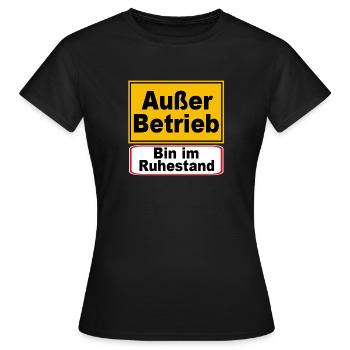 Außer Betrieb Ruhestand Schild - Frauen T-Shirt - Schwarz - Vorne - AI Model Female 172 dark (172cm)
