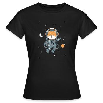 Asterroid der Shiba Inu-Astronaut – Süßer Weltraumhund - Frauen T-Shirt - Schwarz - Vorne - AI Model Female 172 dark (172cm)